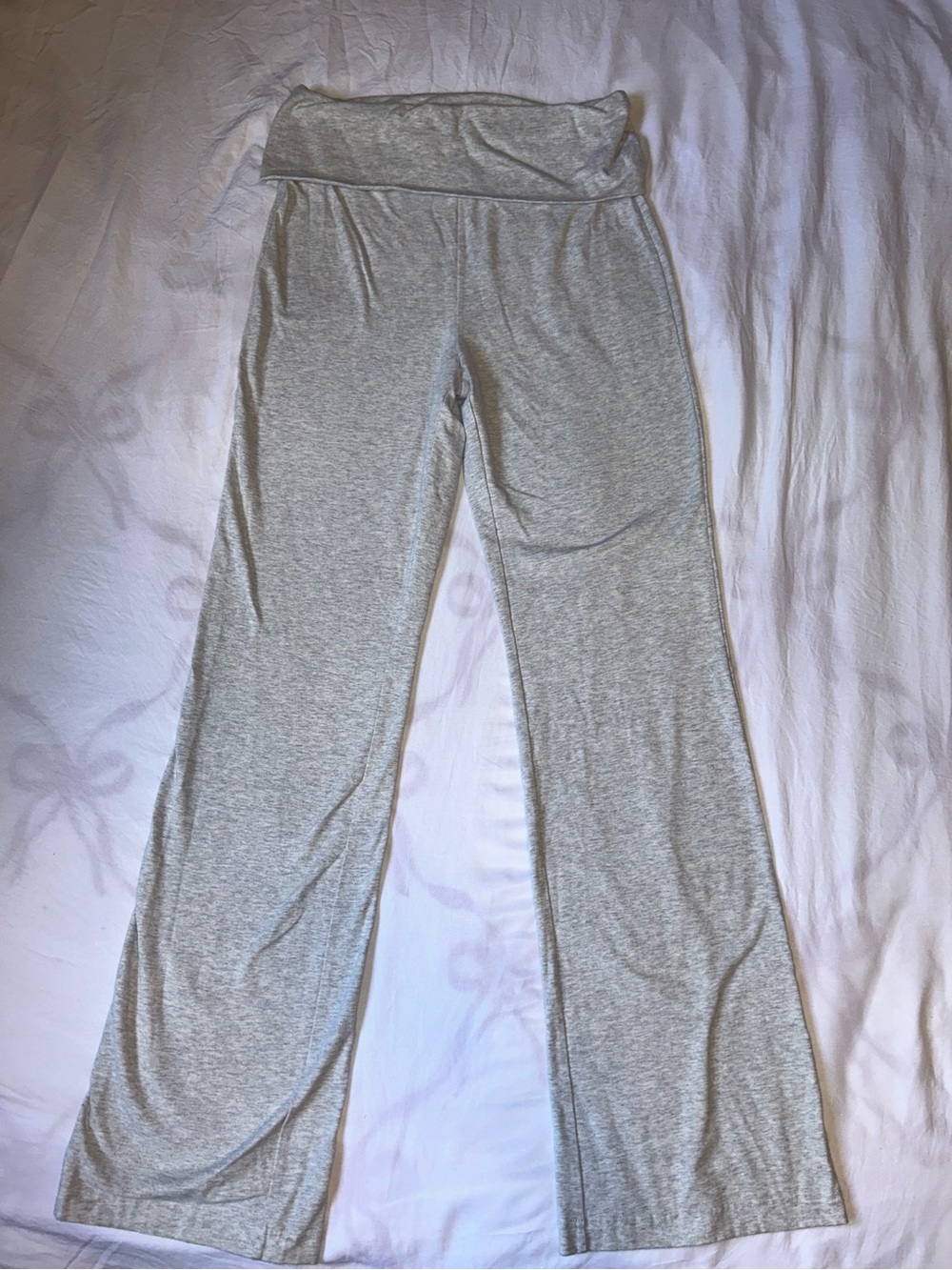 Y2K style NOBO Light Gray Wide-Leg Fold-Over Low Waist Waist Pants